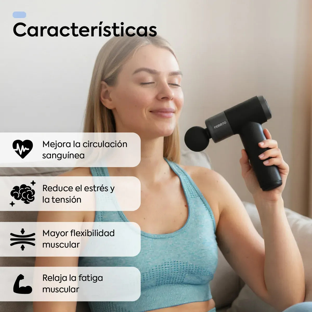 PowerRelax Pro / Pistola Masajeadora 4 EN 1