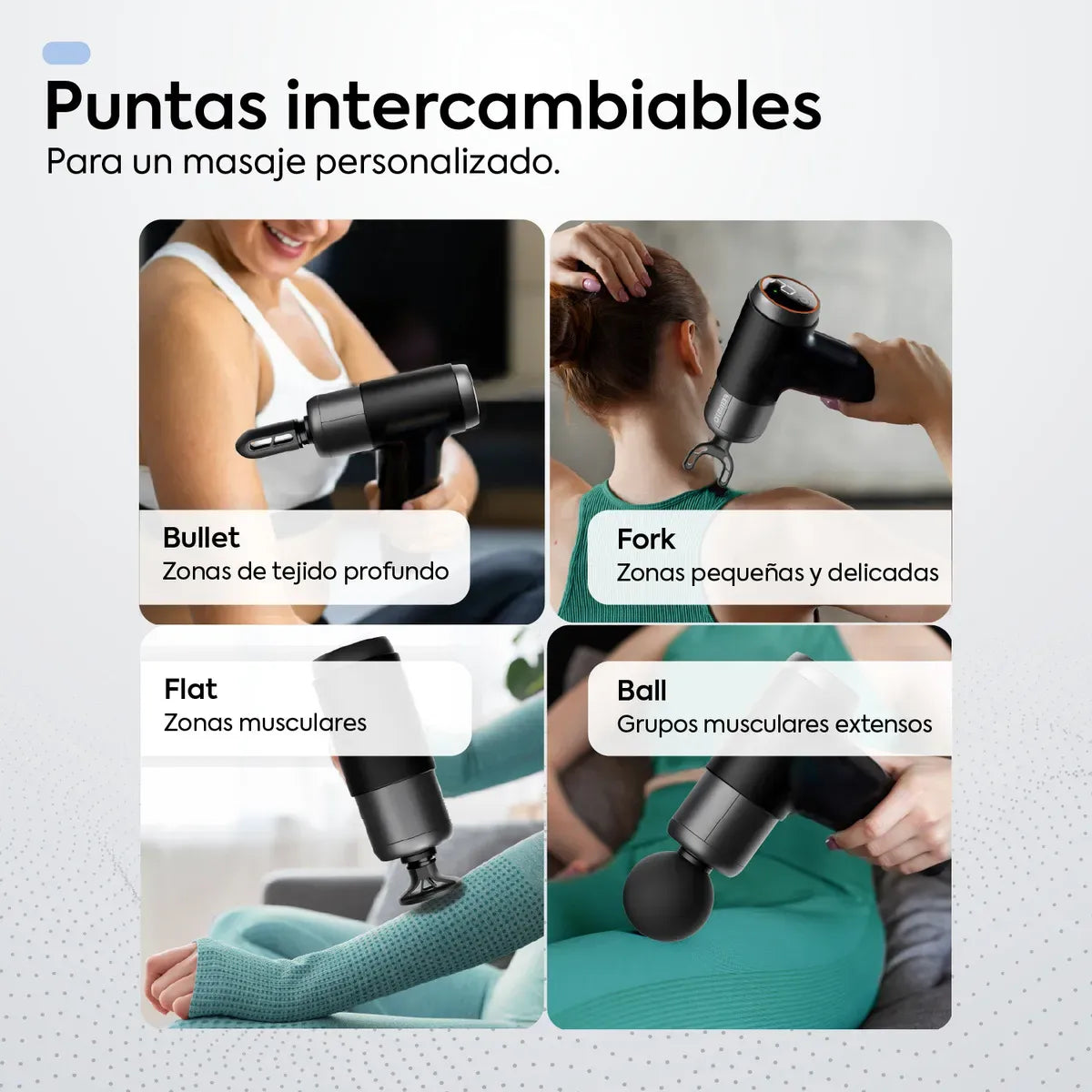 PowerRelax Pro / Pistola Masajeadora 4 EN 1