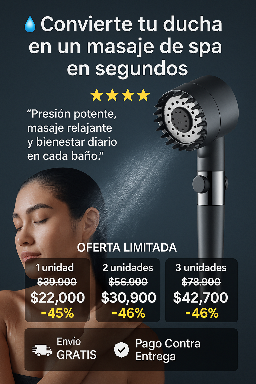 HydroZen™ Ducha Spa de Alta Presión