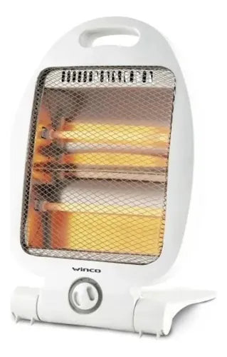 Estufa Eléctrica Halogena Winco 800w 2 Niveles De Potencia Color Blanco