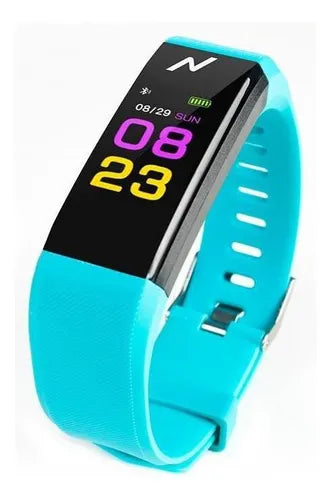 Smartband Noga Band NG-SB01 con correa color celeste y caja color negro